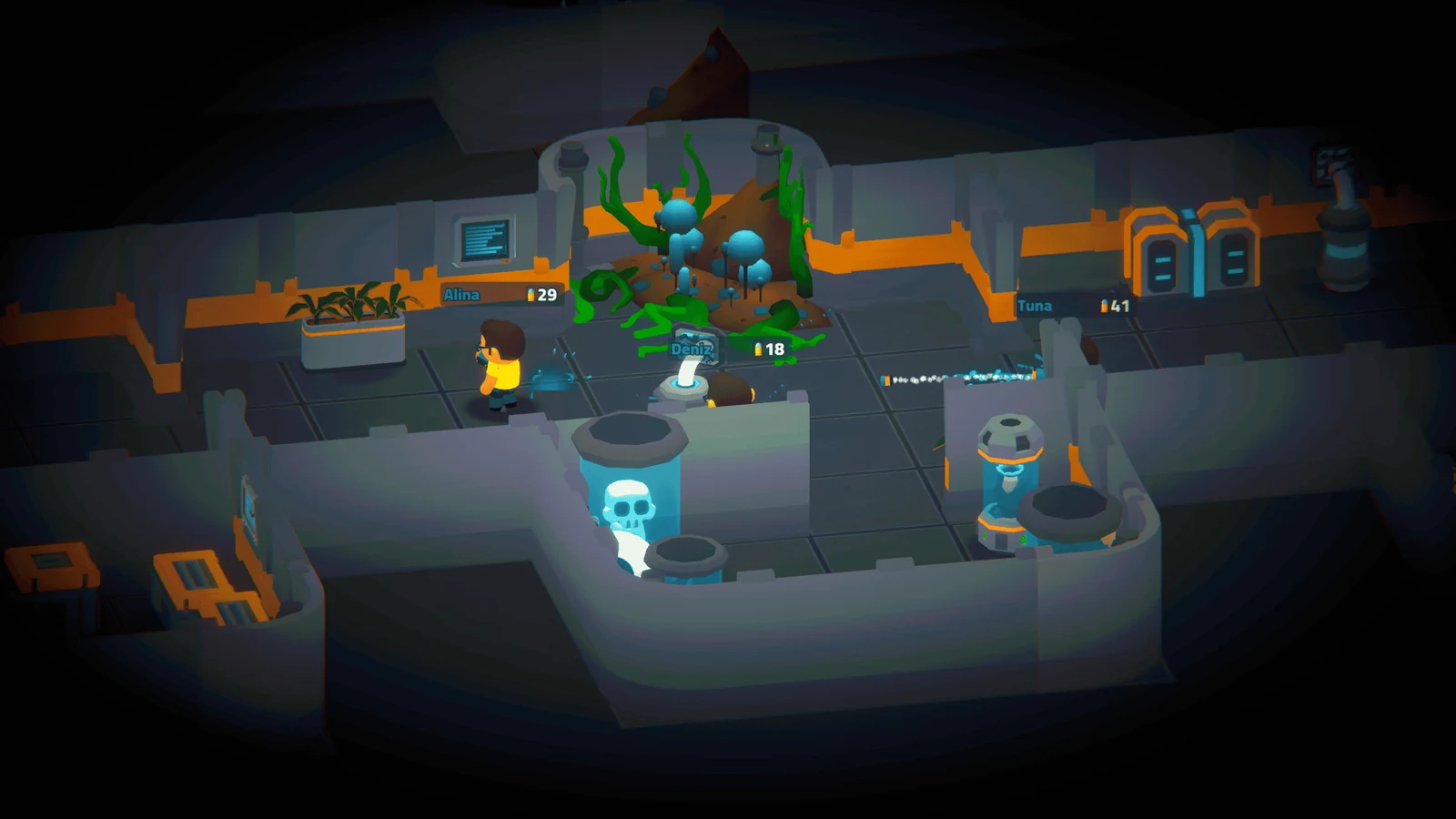 A DISGUYS prop hunt match inside a science-fiction map